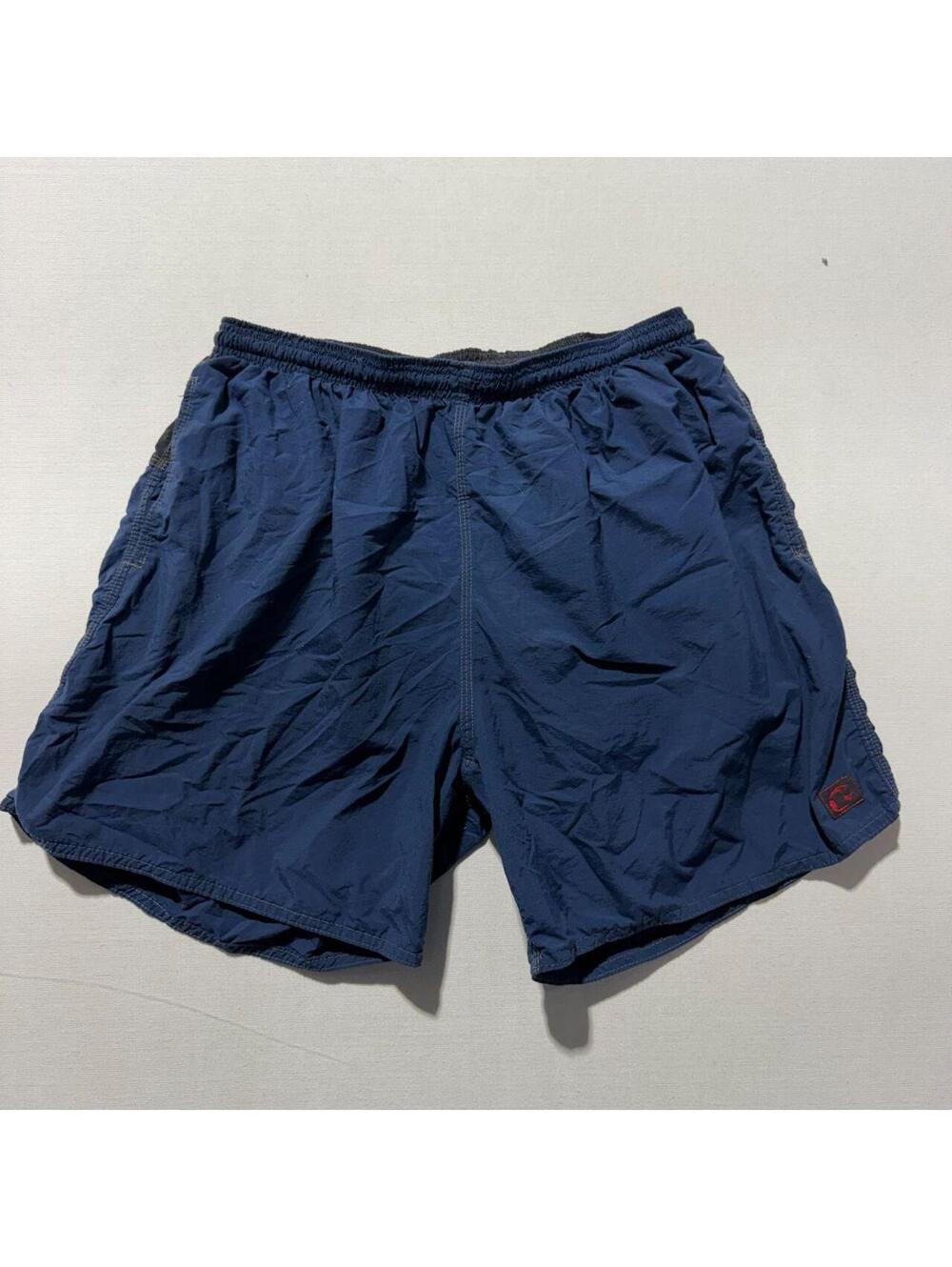 Vintage Reebok Navy Colorblock Nylon Shorts